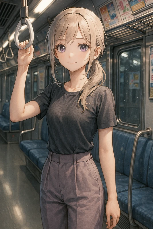 地下鉄の電車内を再現するプロンプト紹介|AIイラスト