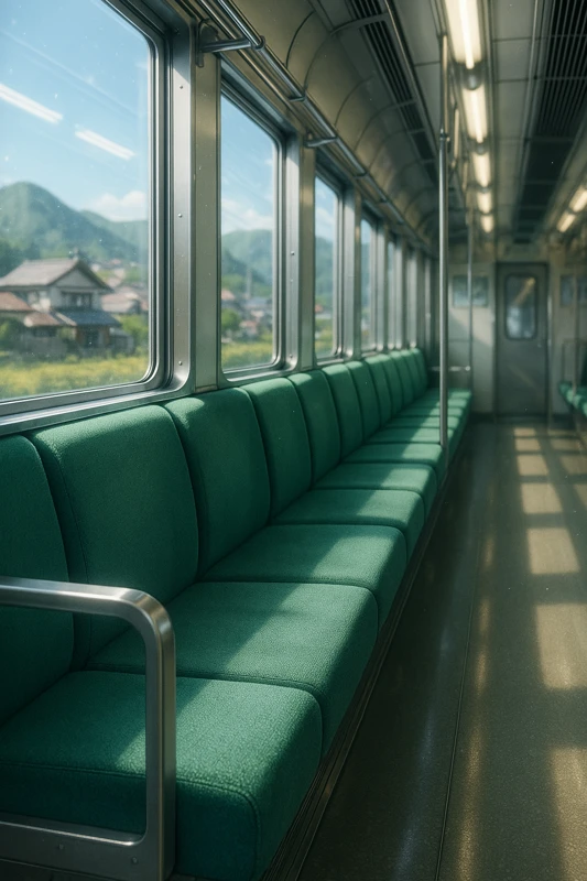グリーンの座席|電車の座席プロンプト紹介