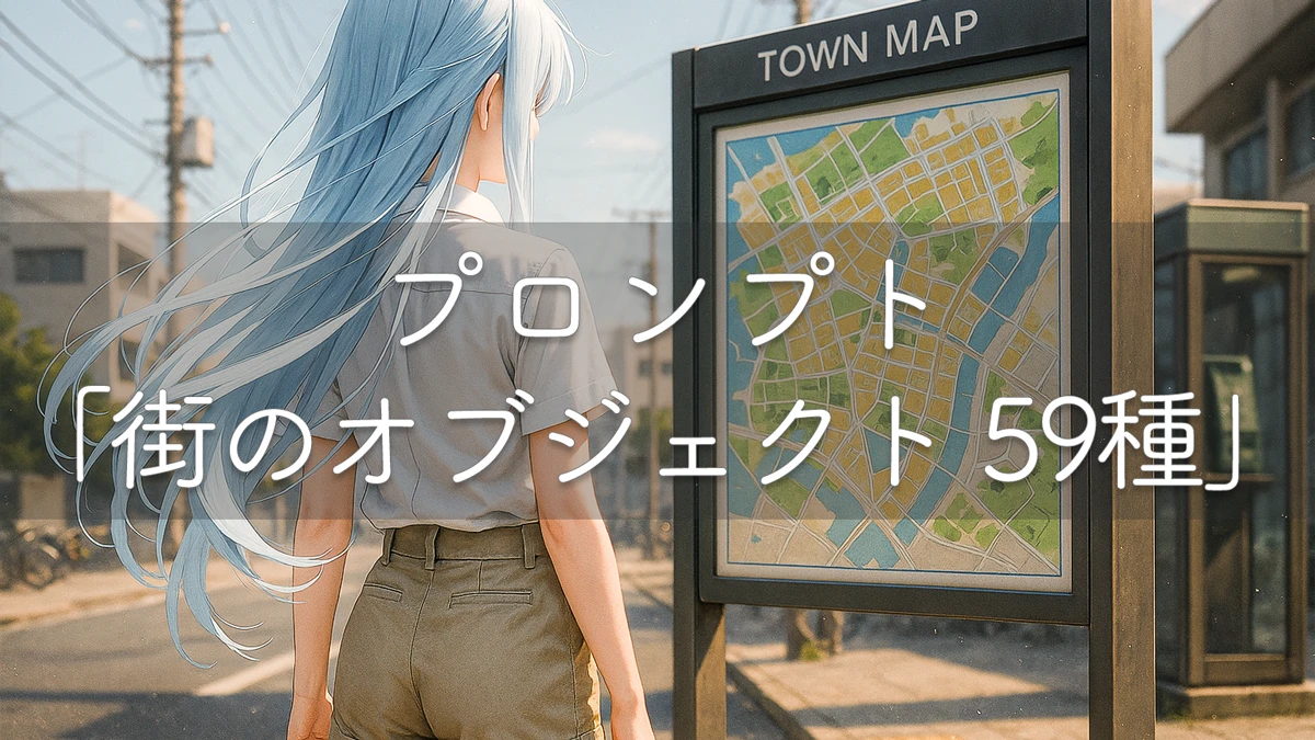 街のオブジェクト（送電線・自販機ほか）のプロンプト59種を紹介【画像AI】