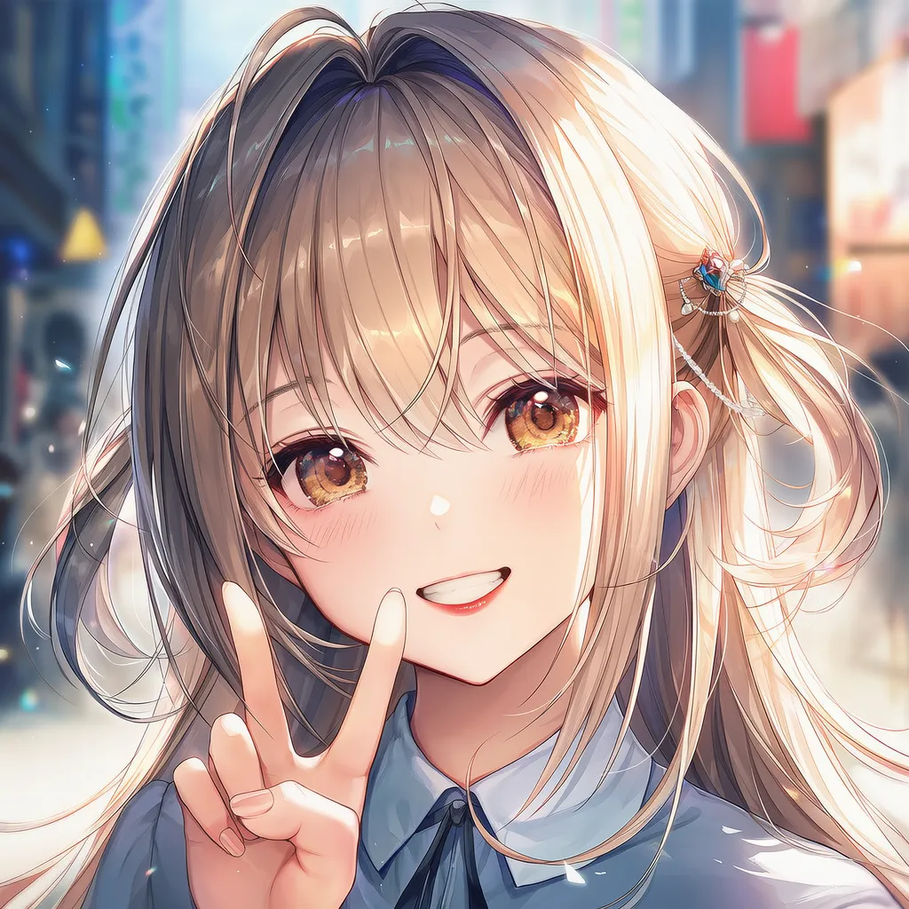 Cカールロング（スモーキーグレージュ）｜ギャルの髪型プロンプト