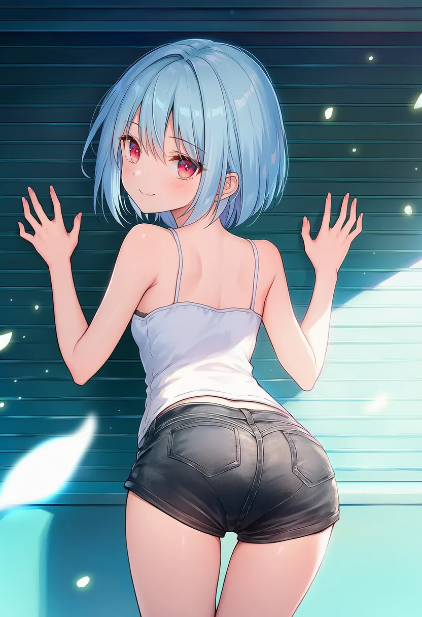 お尻を突き出した姿勢で壁に手をつく美少女AIイラスト作例２｜プロンプト紹介