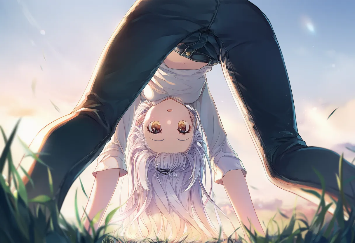 股のぞき構図の四つん這いポーズの美少女AIイラスト（作例２）｜プロンプト紹介