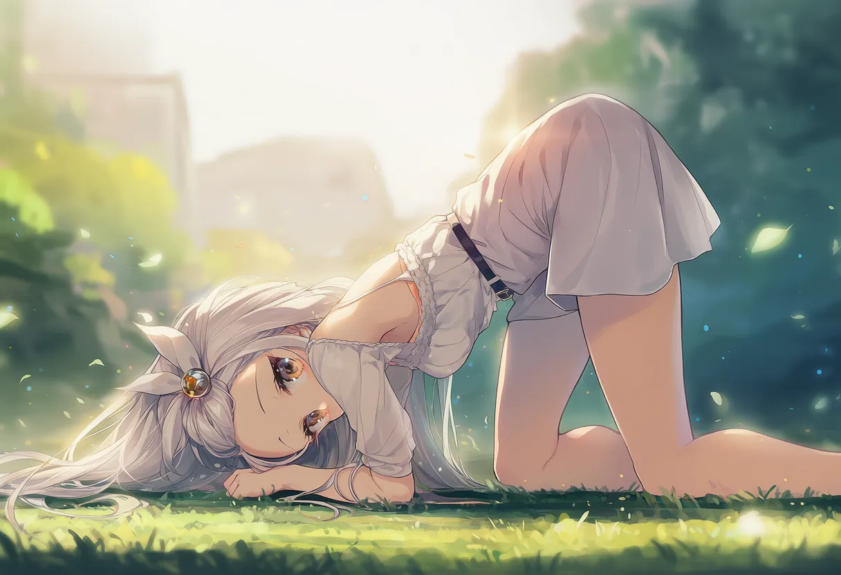 腰を高く上げる四つん這いポーズの美少女AIイラスト｜プロンプト紹介