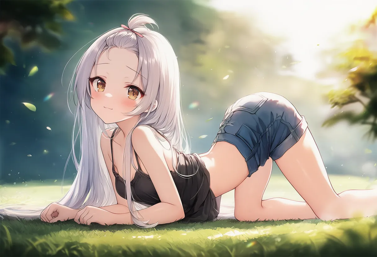 腰を高く上げる四つん這いポーズの美少女AIイラスト（作例２）｜プロンプト紹介