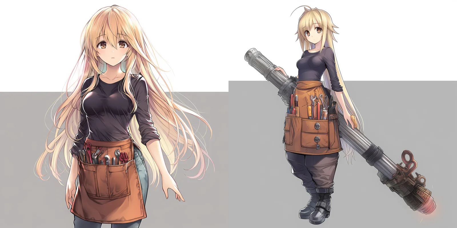 鍛冶屋・職人作業の前掛けを身に着けた美少女AIイラスト|プロンプト紹介