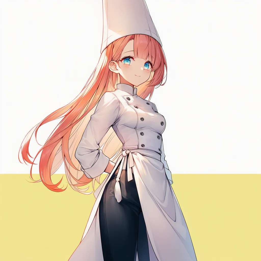 シェフ・料理人のエプロンを身に着けた美少女AIイラスト|プロンプト紹介