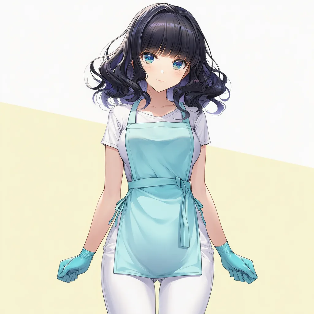 医療用プロテクトエプロンを身に着けた美少女AIイラスト|プロンプト紹介
