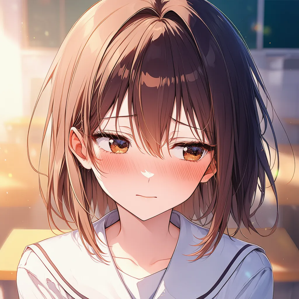 恥ずかしくて目線をそらす美少女AIイラスト｜プロンプト紹介