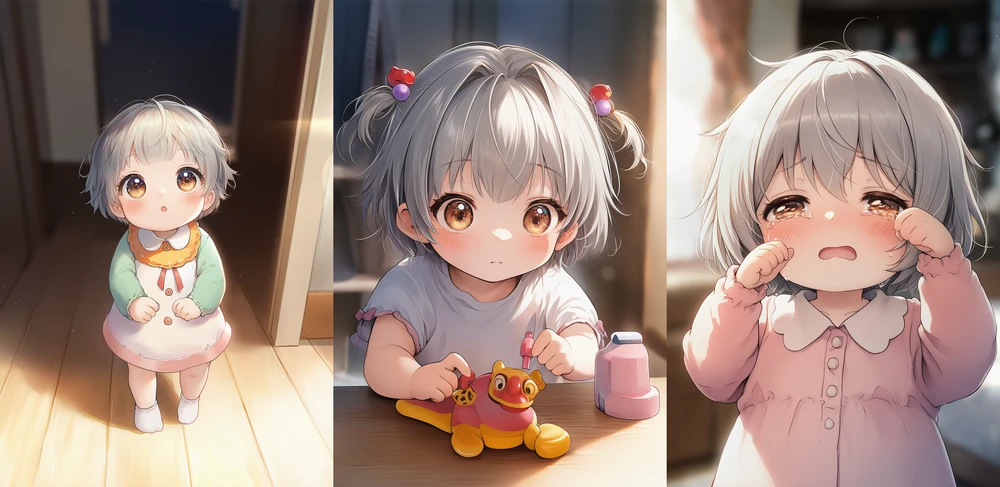 幼児の動作を再現したAIイラスト|年齢プロンプト紹介