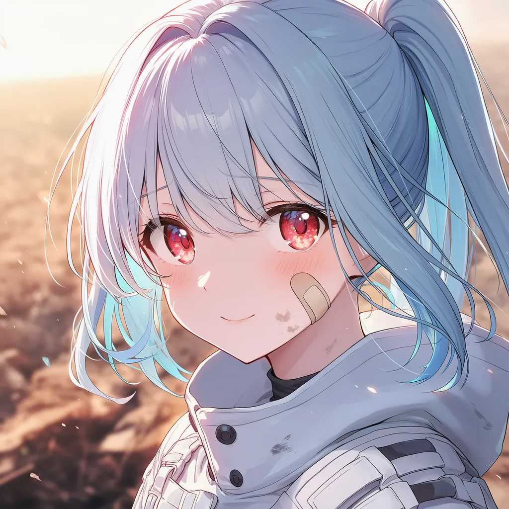 絆創膏(バンドエイド)を頬に貼った美少女のAIイラスト|プロンプト紹介