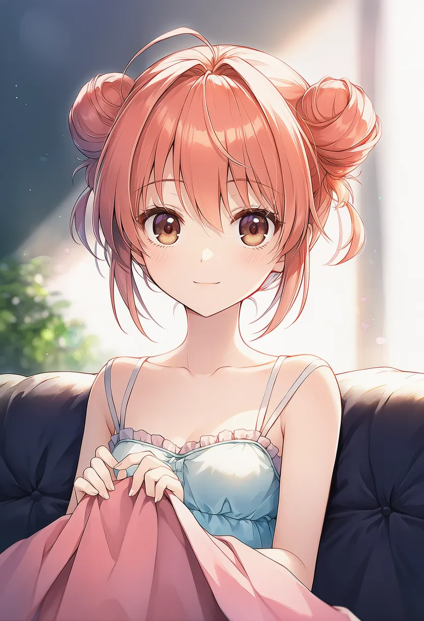 ブランケットを持つ美少女AIイラスト｜持ち物プロンプト紹介
