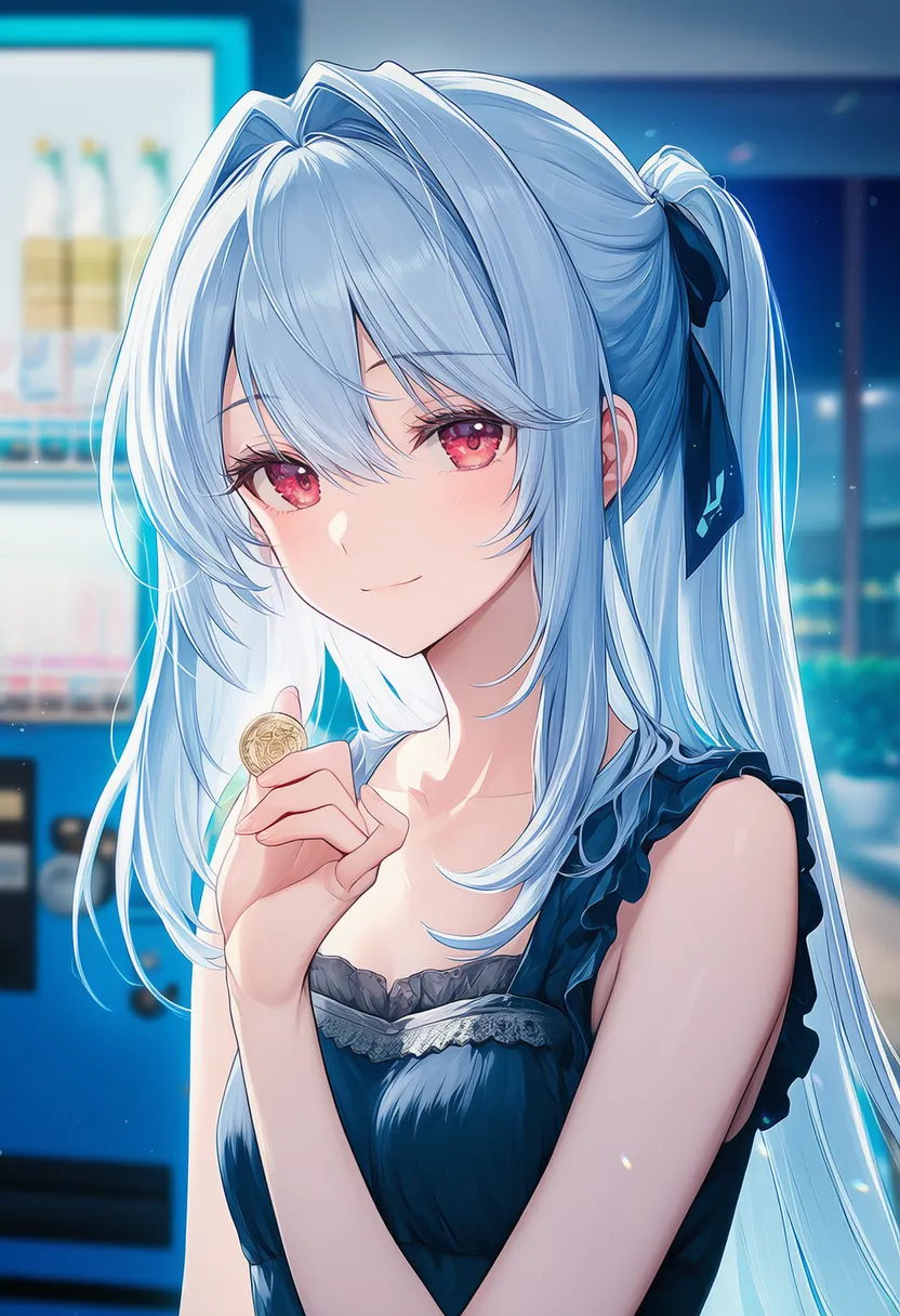 小銭を持つ美少女AIイラスト｜持ち物プロンプト紹介