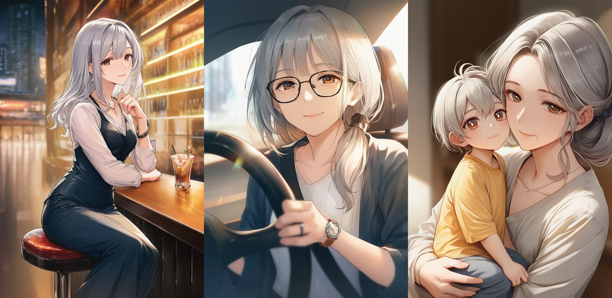 中年世代の様子を再現したAIイラスト|年齢プロンプト紹介