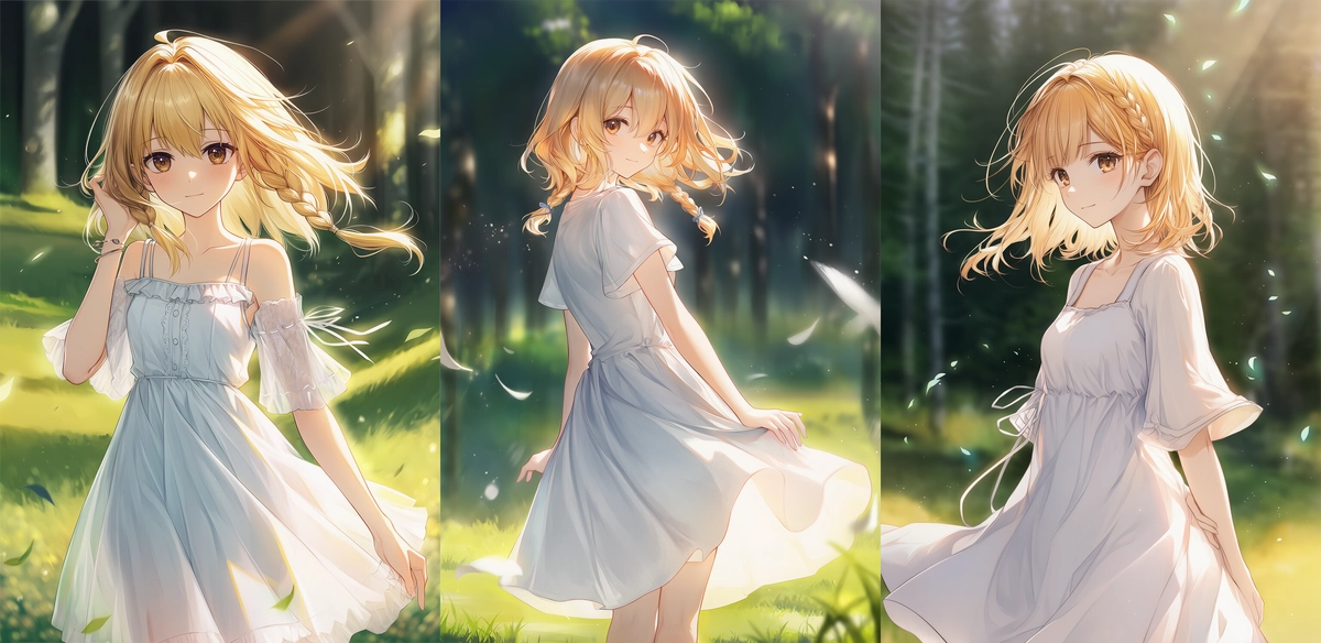 mori girlのプロンプトを利用して生成したAIイラストの作例