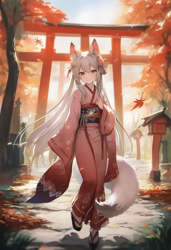 キツネ娘のAIイラスト|人外種族プロンプト紹介