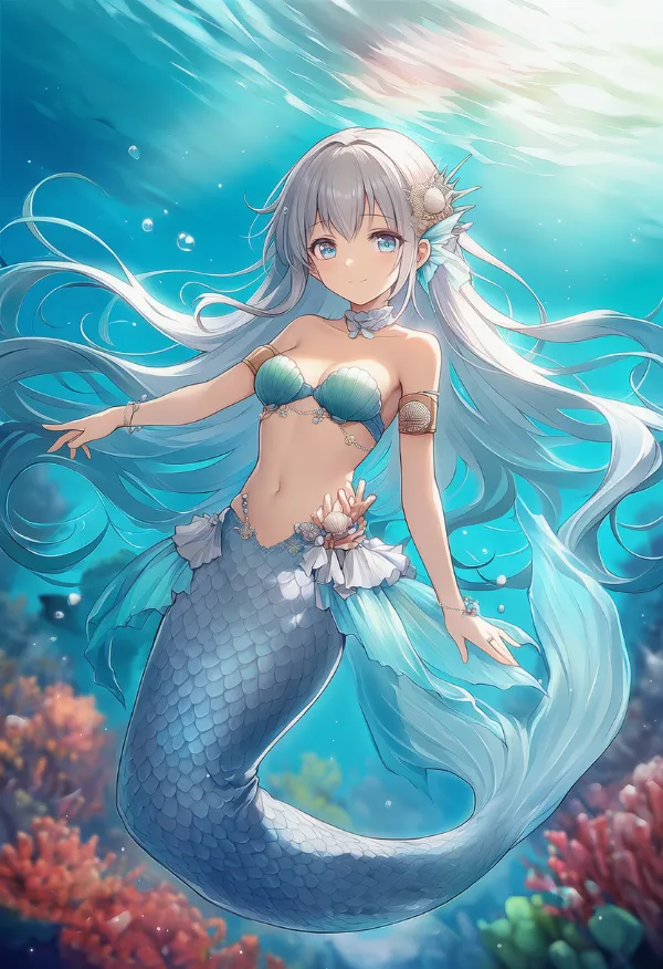 マーメイド(人魚)のAIイラスト|人外種族プロンプト紹介