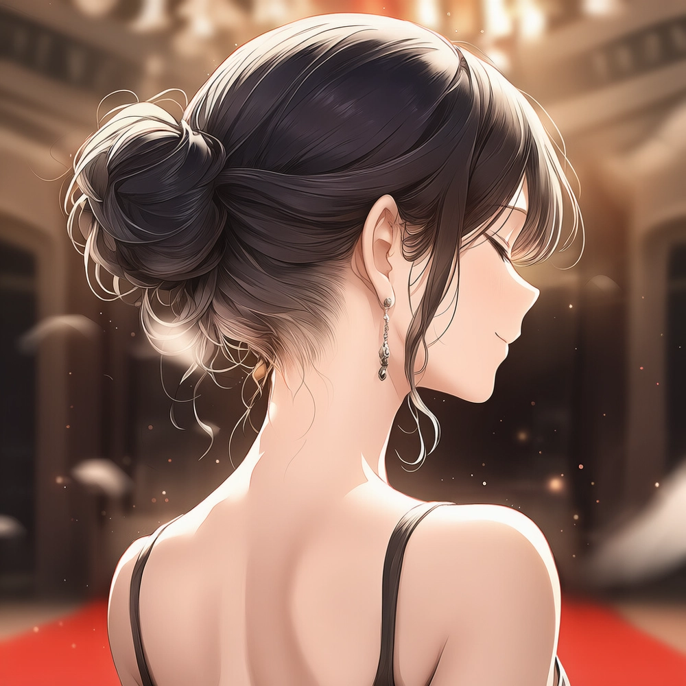 ドレスアップでうなじを魅せるAIイラスト