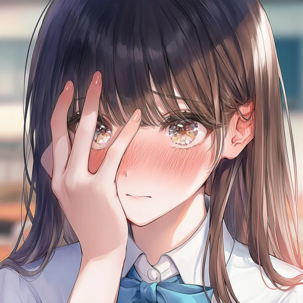 「やらかした…」と恥ずかしがる美少女AIイラスト｜プロンプト紹介