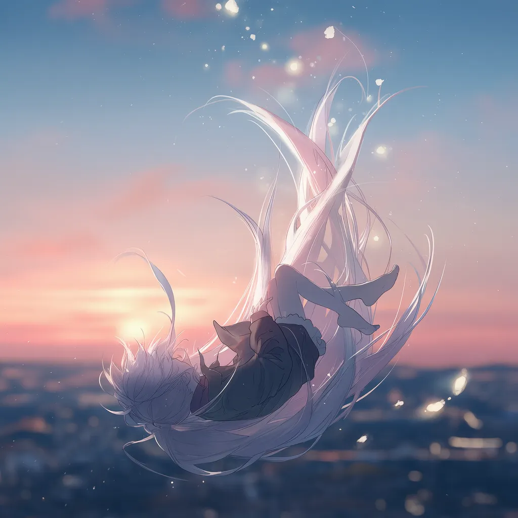 背面落下（仰向けで落下）する美少女AIイラスト｜プロンプト紹介