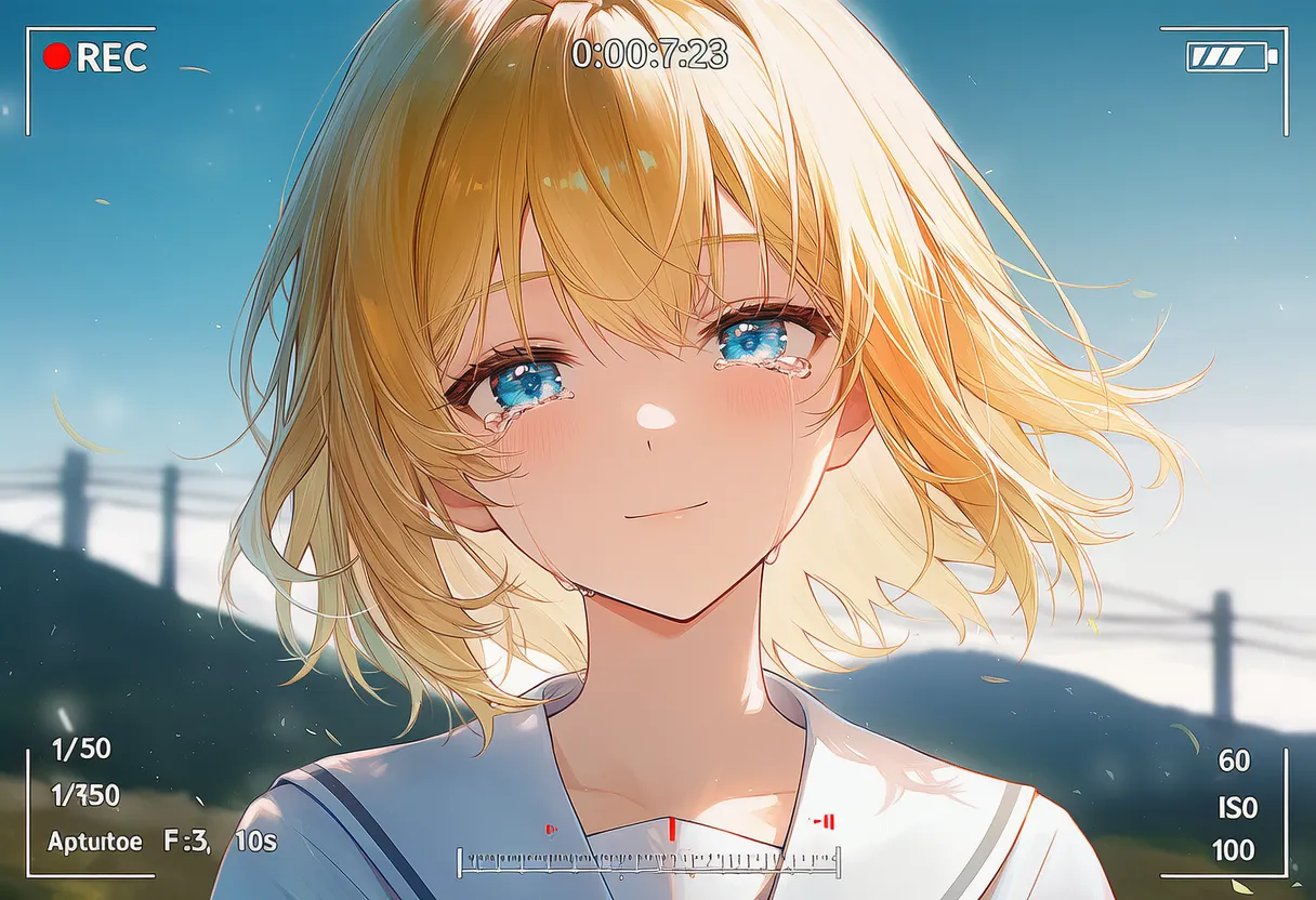 ミラーレス一眼カメラの録画フレームAIイラスト作例