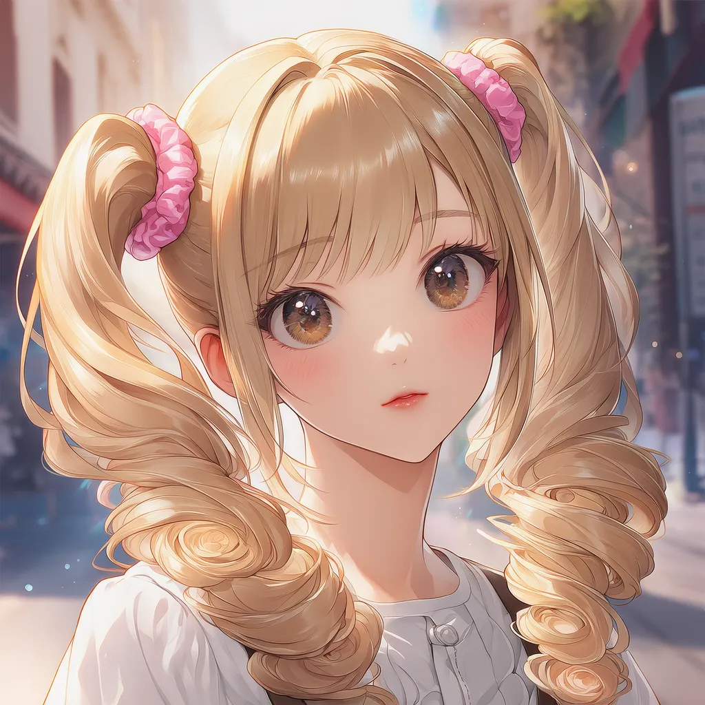 ロングハーフツイン（アッシュブロンド）｜ギャルの髪型プロンプト