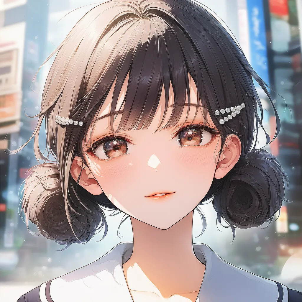 低めふわツインお団子（ミルクティーベージュ）｜ギャルの髪型プロンプト