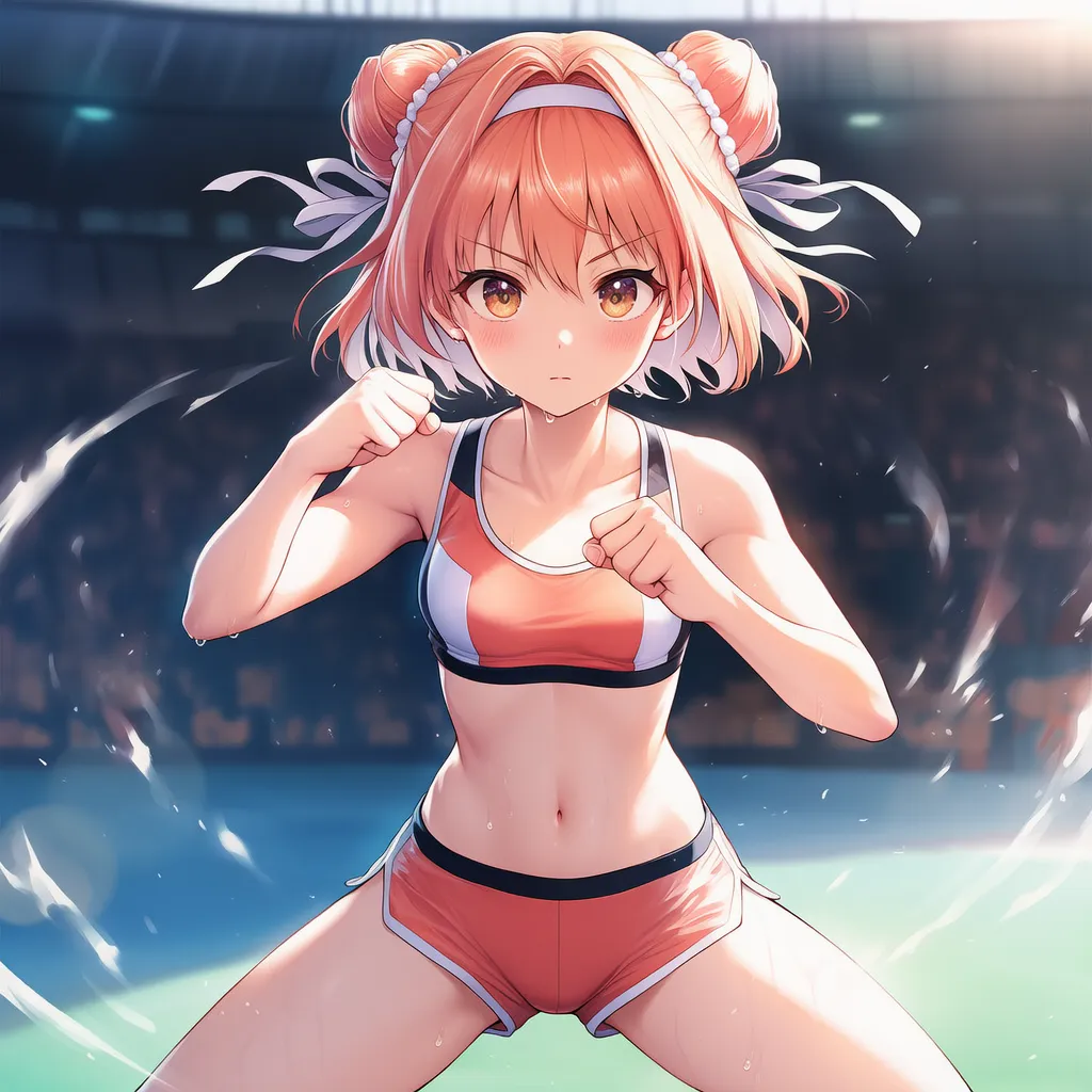 ホーススタンスの構えをする美少女AIイラスト｜プロンプト紹介