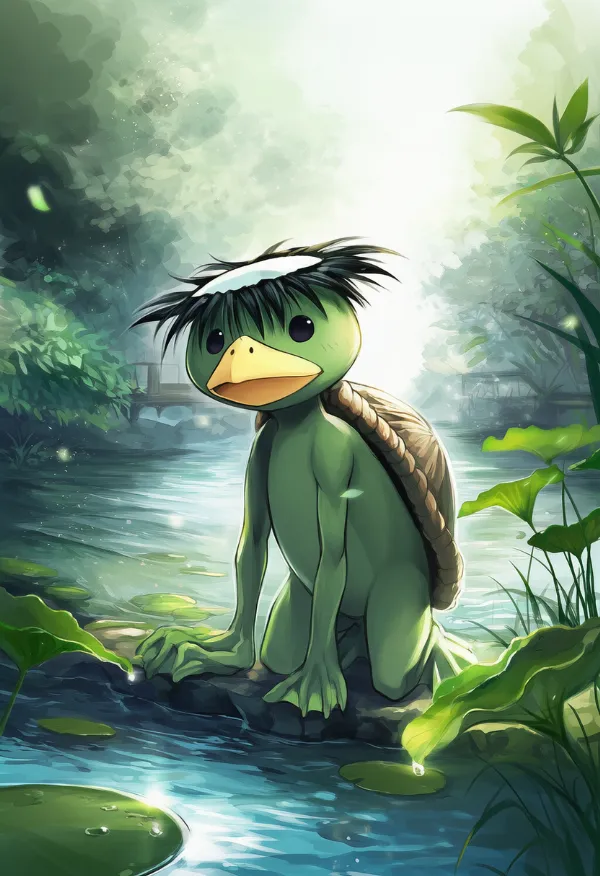 河童のAIイラスト|和妖怪種族プロンプト紹介