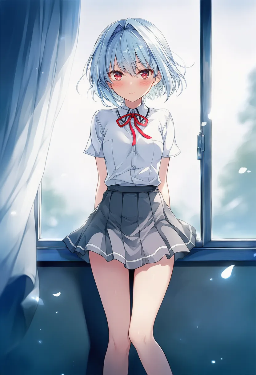照れて内股立ちをする美少女AIイラスト｜プロンプト紹介