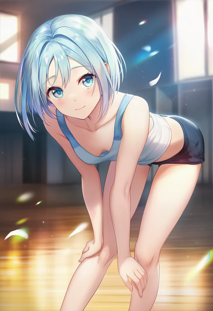 思いっきり前かがみをする美少女AIイラスト｜プロンプト紹介