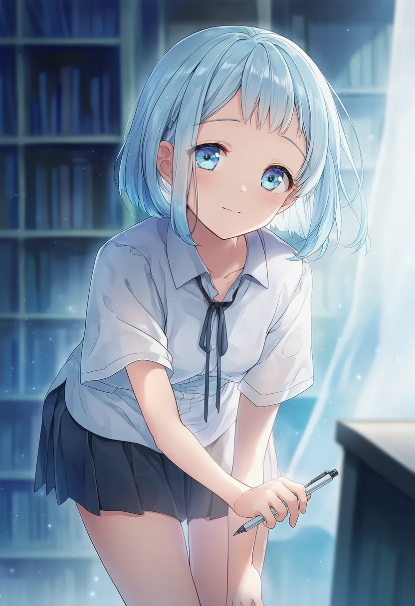 前かがみの途中動作の美少女AIイラスト｜プロンプト紹介