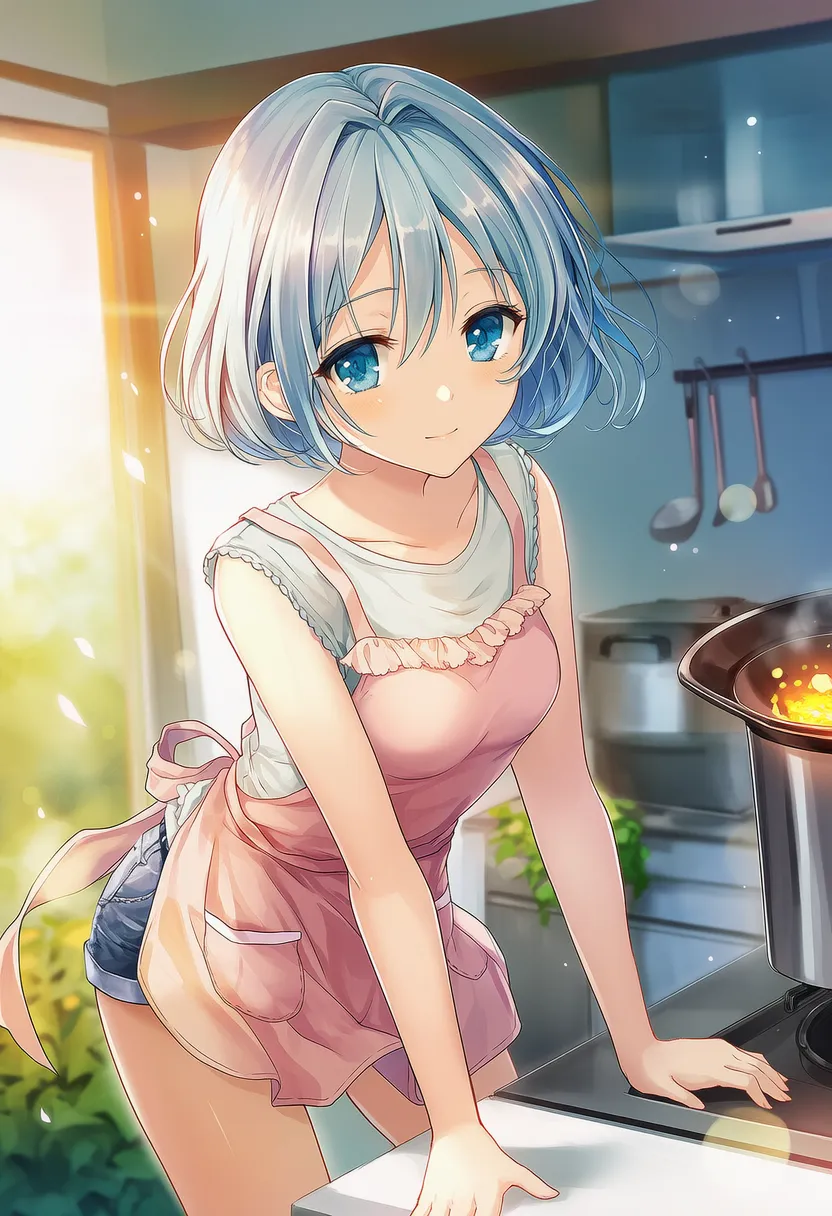 身を乗り出す前かがみ姿勢の美少女AIイラスト｜プロンプト紹介