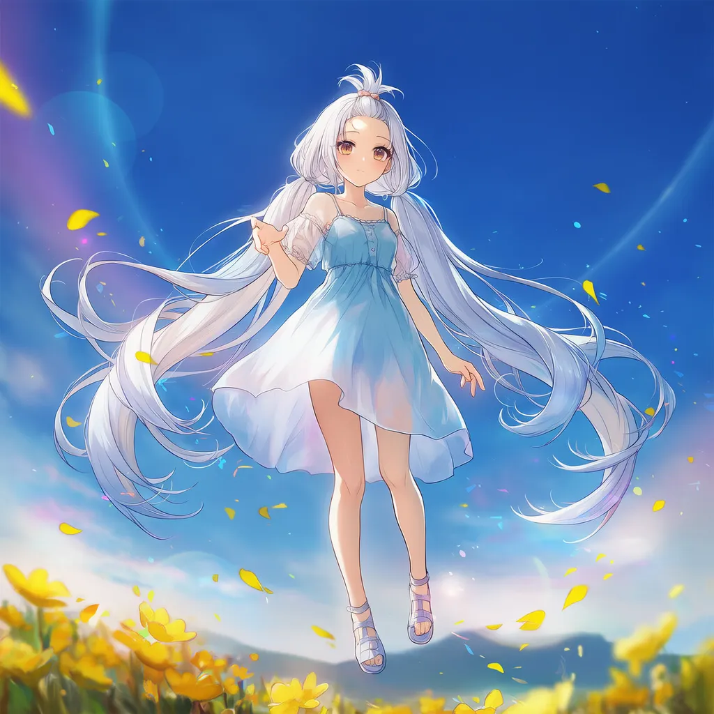 自分から浮遊する美少女AIイラスト｜プロンプト紹介