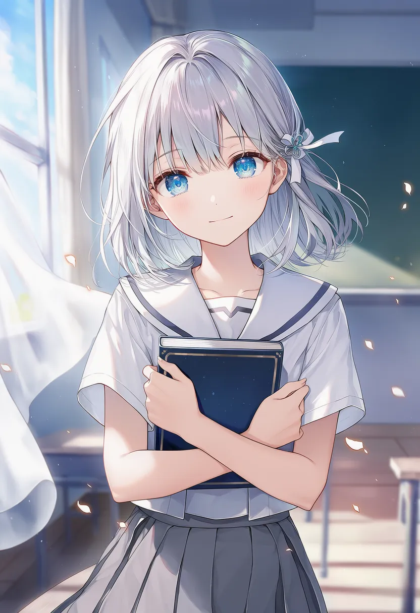 本を持つ美少女AIイラスト｜持ち物プロンプト紹介