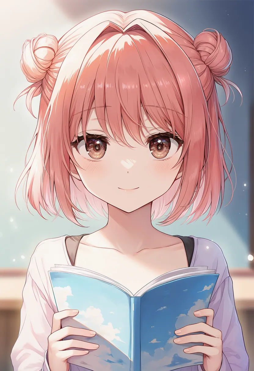 雑誌を持つ美少女AIイラスト｜持ち物プロンプト紹介