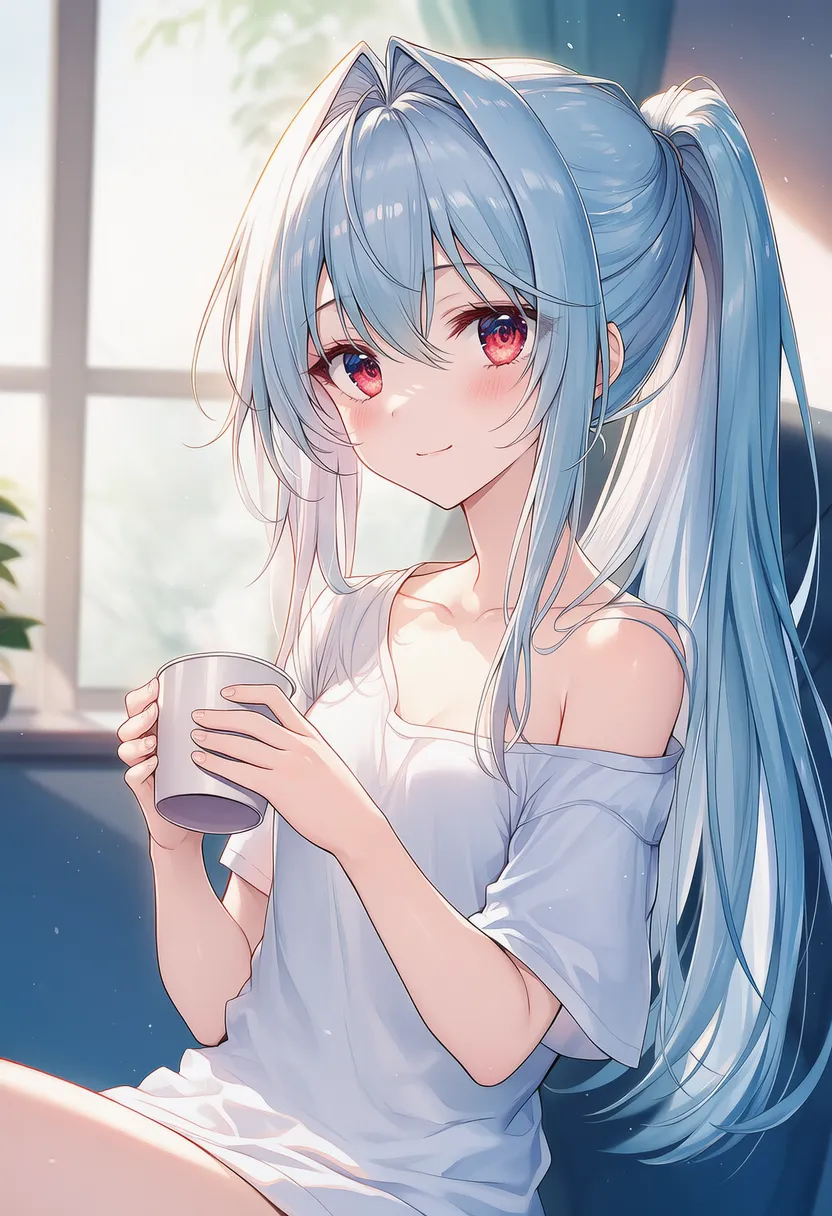 紙コップを持つ美少女AIイラスト｜持ち物プロンプト紹介