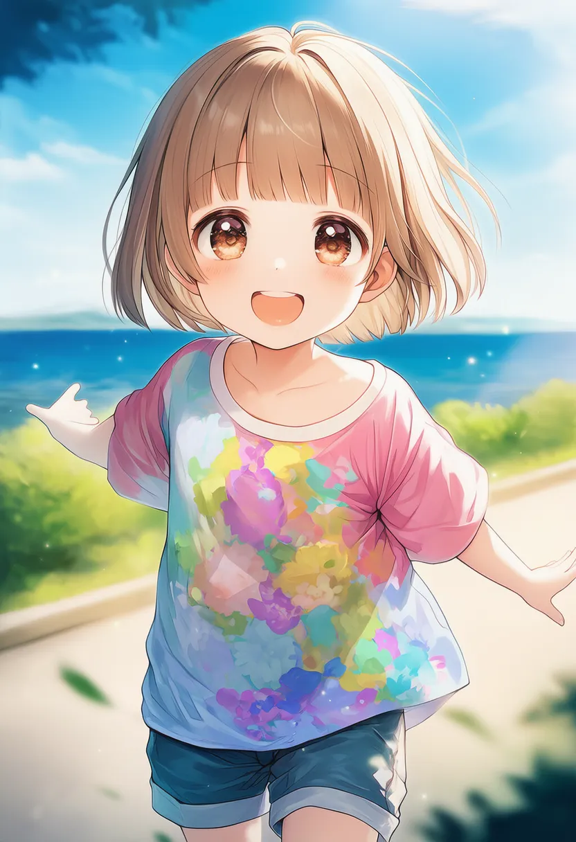 カラフルシャツとズボン|女児服(子供向け服)プロンプト紹介