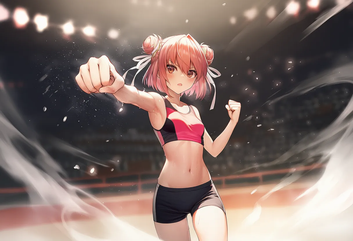 パンチをする美少女AIイラスト｜プロンプト紹介