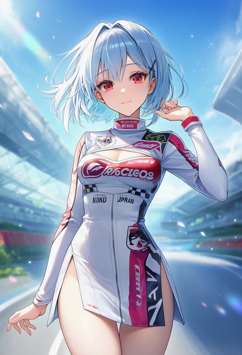 スポンサーロゴ入りのレースクイーン衣装|プロンプト紹介