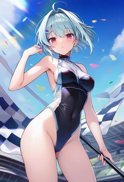 ハイレグ型のレースクイーンの服プロンプト
