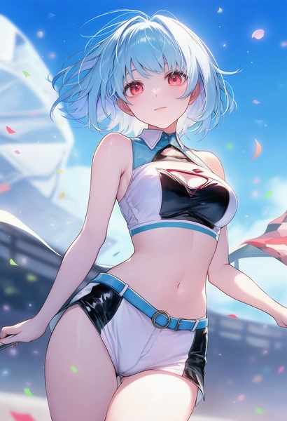 ショートパンツ型のレースクイーンの服プロンプト