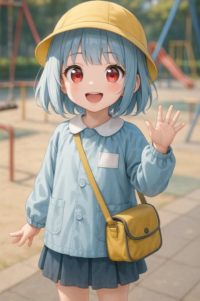 ChatGPTで生成した女児(園児)服のスモックのAIイラスト作例