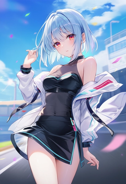 ノースリーブ型のレースクイーンの服プロンプト