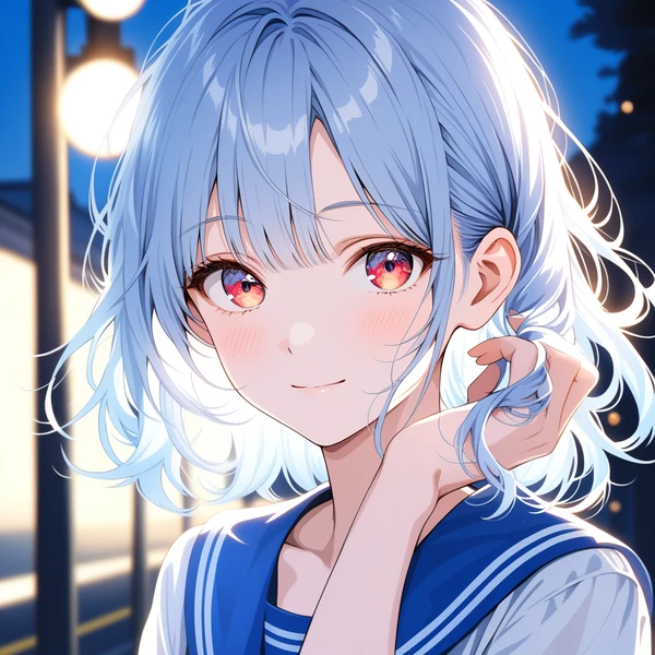 Stable Diffusionで生成した髪をかき上げる美少女AIイラスト作例