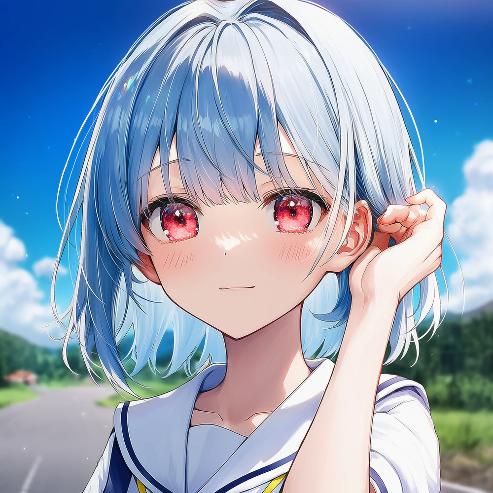髪をかき上げる美少女AIイラスト|プロンプト紹介
