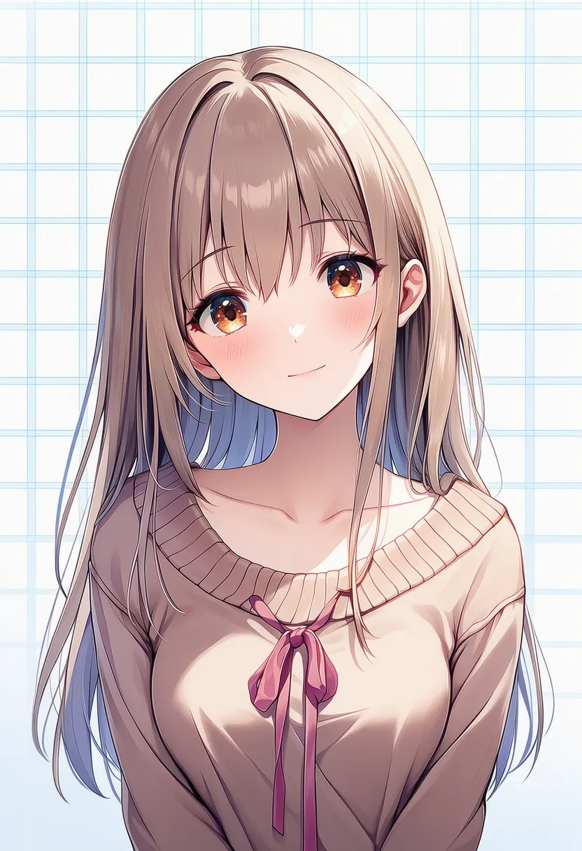 胸元リボンのAIイラスト|プロンプト紹介