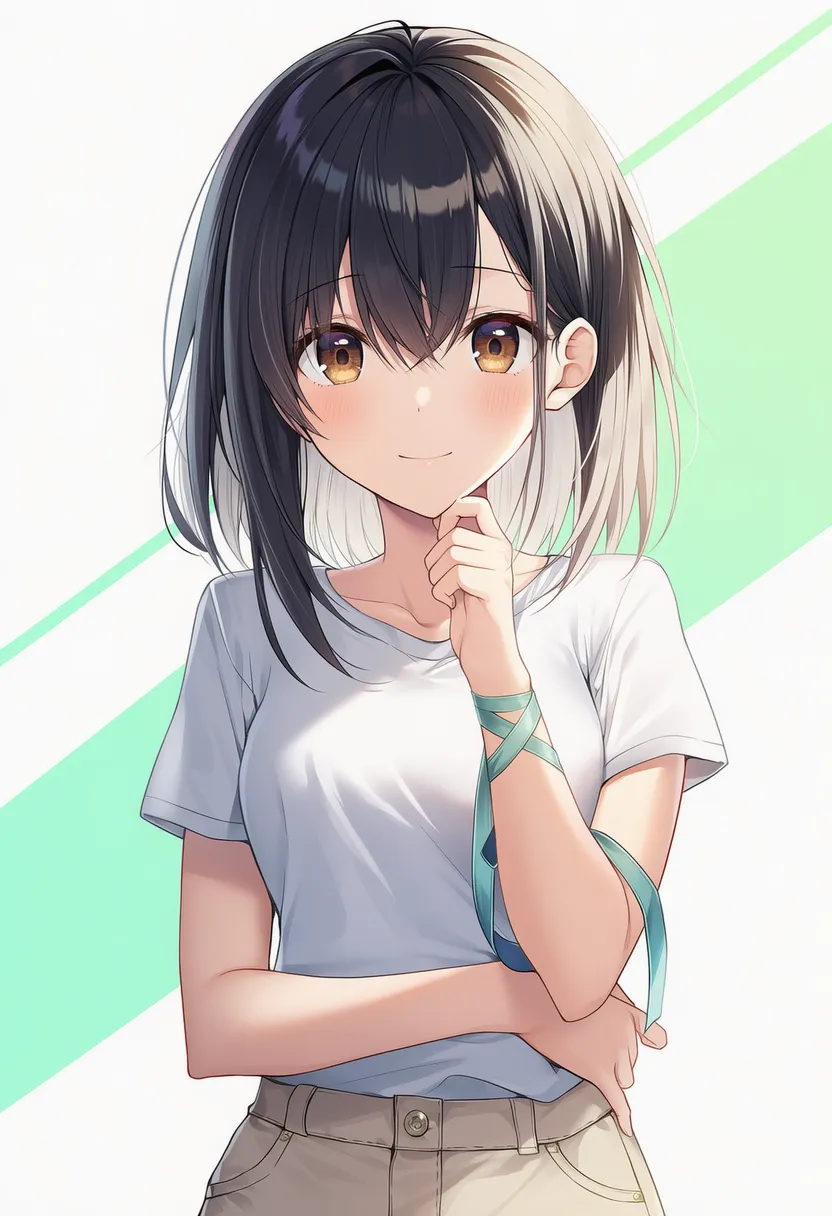 腕にリボンを巻くAIイラスト|プロンプト紹介