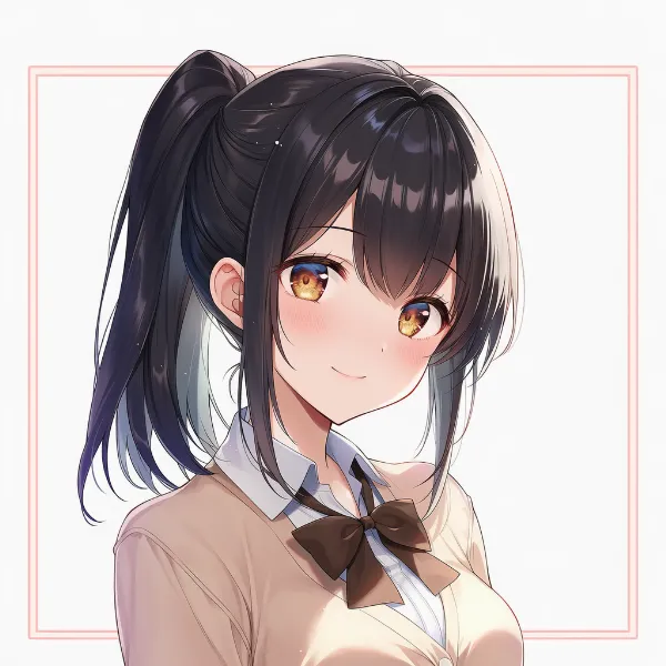 ブラウン無地|制服リボンのプロンプト