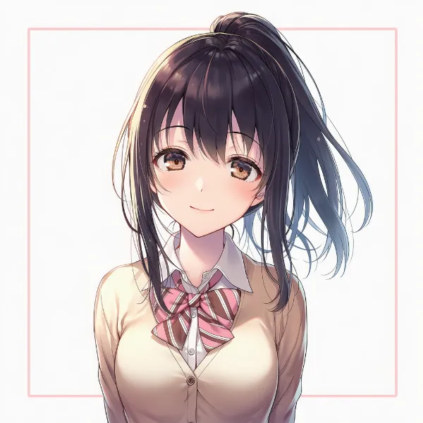 ピンクストライプ|制服リボンのプロンプト