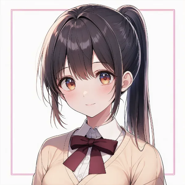 エンジ無地|制服リボンのプロンプト